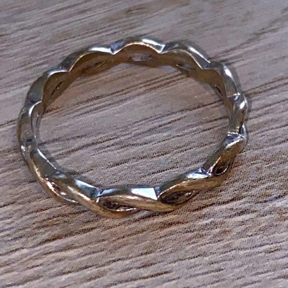 Twisted Rope Sterling Silver Band Ring Vintage Stackable Size 7 Beauty - Picture 15 of 15